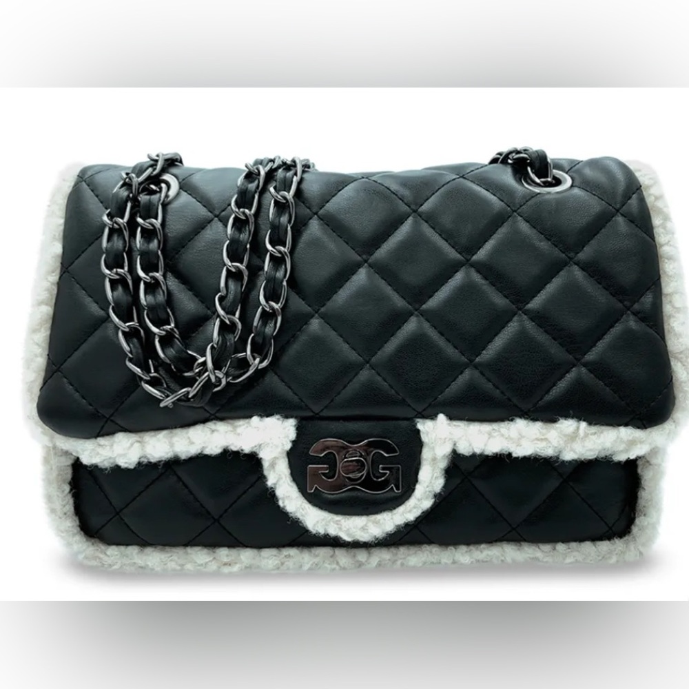 Gilda Paris Quilted Fur Bag NWT